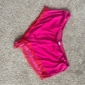 Urban Outfitters Fuchsia and Red Lace Trim Panties